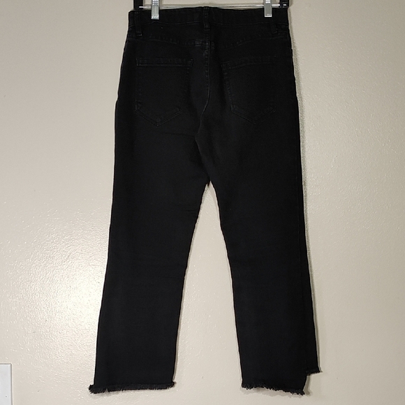 Who What Wear Raw Hem Frayed Cropped Black Jeans size 6 - Picture 3 of 8